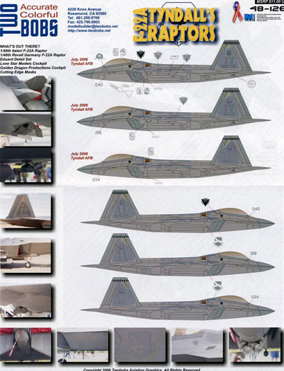 F-22A Tyndall's Raptors Decal Review by Mike Valdez (TwoBobs Decals 1/ ...
