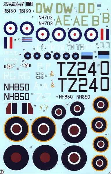 Xtradecal 1/48 scale Supermarine Spitfire Mk.XIV and XVIII Pts. 1 and 2 ...