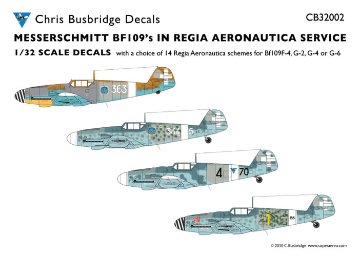 Messerschmitt Bf 109 in Regia Aeronautica Service Decals Chris