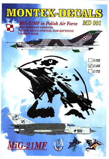 Montex Decals Item Nos. MD-001, 002, 003 - MiG-21 MF, Mi-24D/W and MiG ...